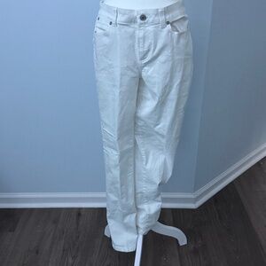 Talbots Simply Flattering Collection White Boyfriend Jeans Size 6